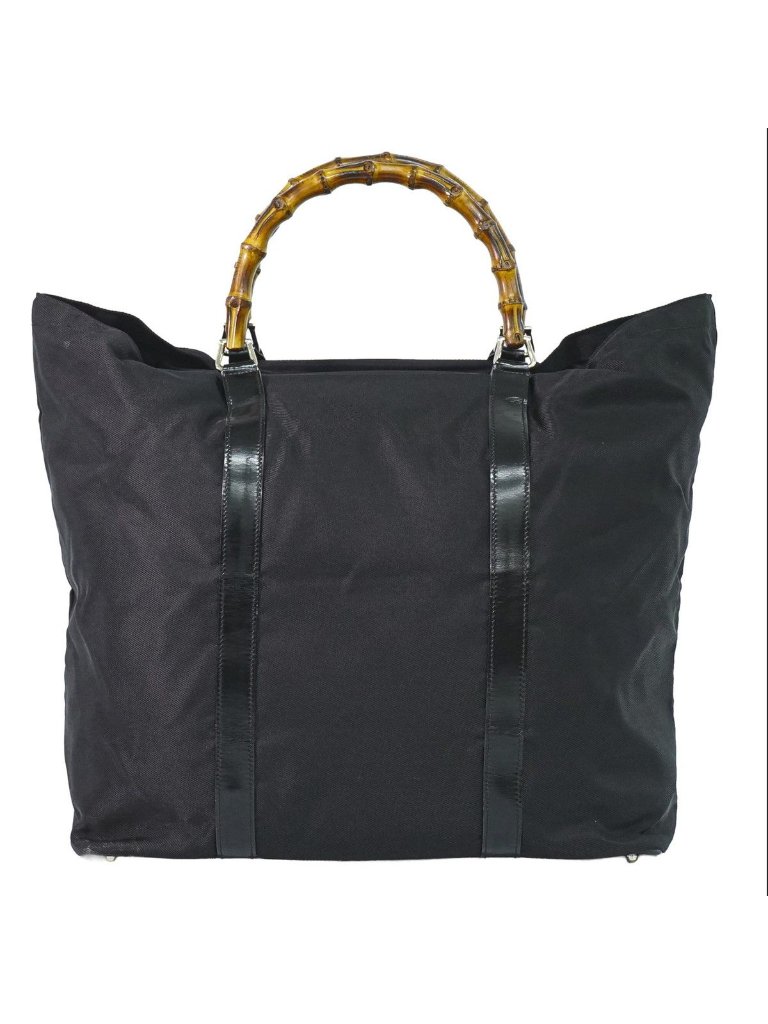 Gucci Bamboo Tote Canvas Black